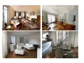 Avant/après rénovation appartement : salon et cuisine transformés, passant d'un style classique à une décoration moderne et épurée.