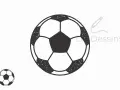 Un ballon de foot dessin facile, comme esquissé par un crayon.