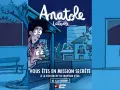 L'escape game Anatole Latuile vous plonge dans une mission secrète pour retrouver le Morvox d'Or. Deux enfants intrigués observent la scène.