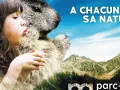 Avis sur parc animalier des Pyrénées : une fillette et une marmotte se regardent, avec des montagnes en arrière-plan.