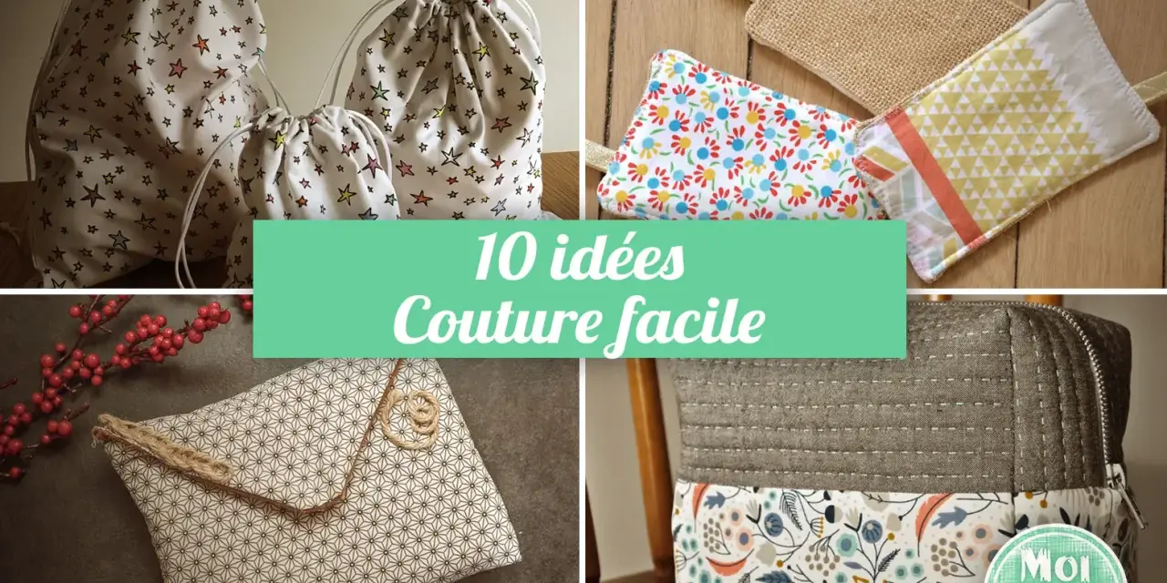 Sacs à cordon, trousses et pochettes : 10 idées de couture utile pour la maison, parfaites pour débuter.