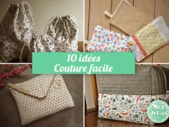 Sacs à cordon, trousses et pochettes : 10 idées de couture utile pour la maison, parfaites pour débuter.