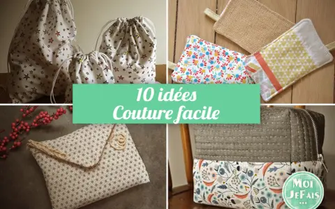 Sacs à cordon, trousses et pochettes : 10 idées de couture utile pour la maison, parfaites pour débuter.