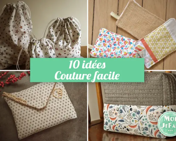 Sacs à cordon, trousses et pochettes : 10 idées de couture utile pour la maison, parfaites pour débuter.