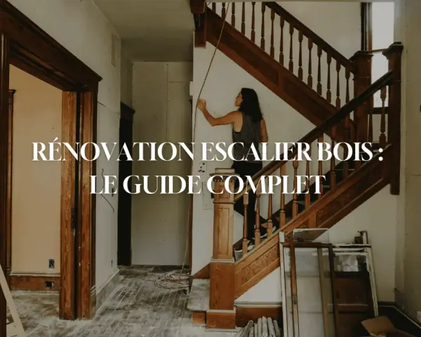 Une femme travaille à rajeunir un escalier en bois, un projet de rénovation complet.