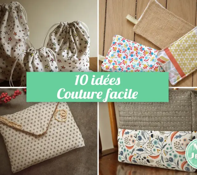 Sacs à cordon, trousses et pochettes : 10 idées de couture utile pour la maison, parfaites pour débuter.