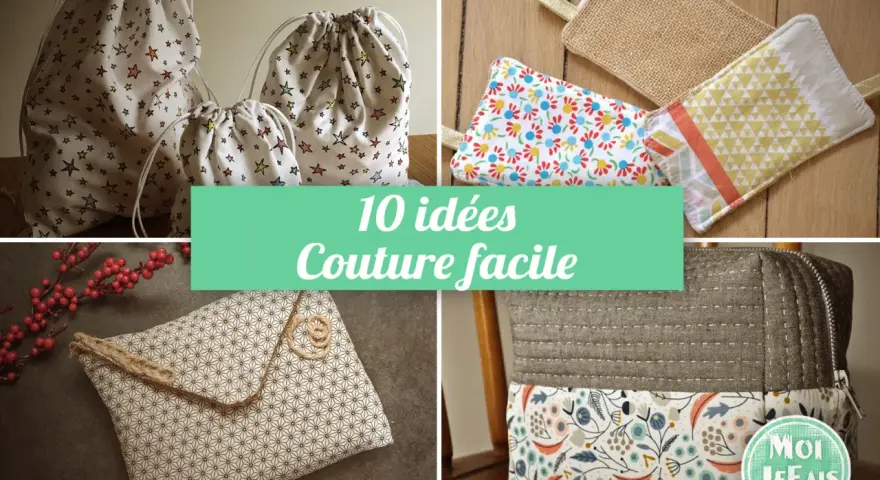 Sacs à cordon, trousses et pochettes : 10 idées de couture utile pour la maison, parfaites pour débuter.