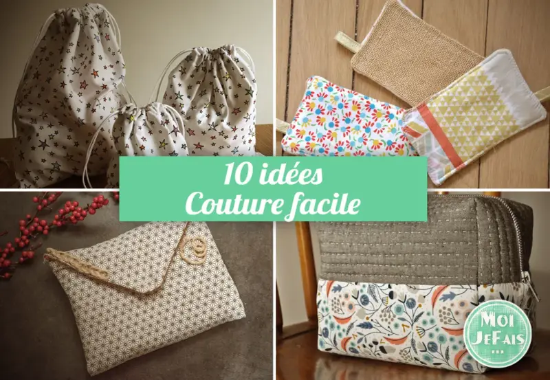 Sacs à cordon, trousses et pochettes : 10 idées de couture utile pour la maison, parfaites pour débuter.